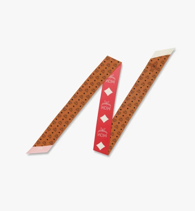 Foulard piccolo reversibile con stampa Monogram in seta biologica