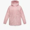 Giacca a vento con cappuccio in nylon riciclato con stampa Monogram