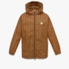 Giacca a vento con cappuccio in nylon riciclato con stampa Monogram