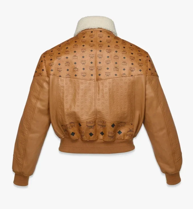Giacca bomber in shearling con mix di pelle Visetos Giacca bomber in shearling con mix di pelle Visetos