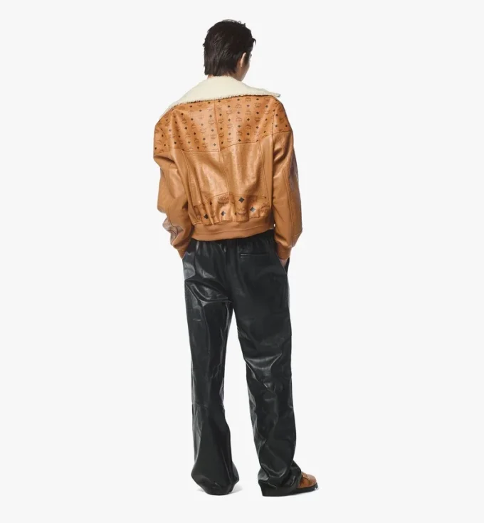 Giacca bomber in shearling con mix di pelle Visetos Giacca bomber in shearling con mix di pelle Visetos
