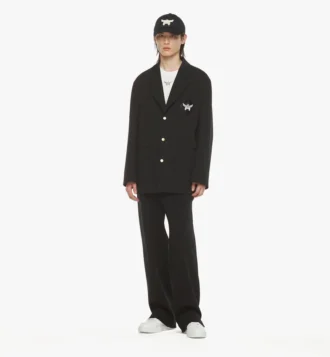 Giacca in ponte con toppa con logo