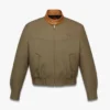 Giacca in twill di lana e pelle con stampa Monogram