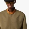 Giacca in twill di lana e pelle con stampa Monogram