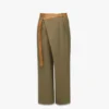 Pantaloni in twill di lana e pelle con stampa Monogram Pantaloni in twill di lana e pelle con stampa Monogram