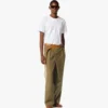 Pantaloni in twill di lana e pelle con stampa Monogram Pantaloni in twill di lana e pelle con stampa Monogram