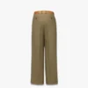 Pantaloni in twill di lana e pelle con stampa Monogram Pantaloni in twill di lana e pelle con stampa Monogram