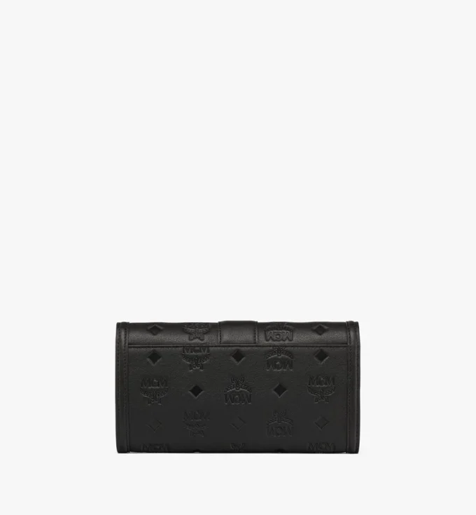 Portafoglio con catena Tracy in pelle con monogramma goffrato Portafoglio con catena Tracy in pelle con monogramma goffrato