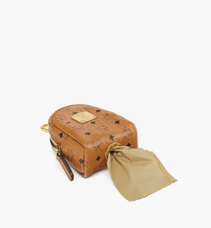 Portasacchetti per animali da polso in pelle con stampa Monogram