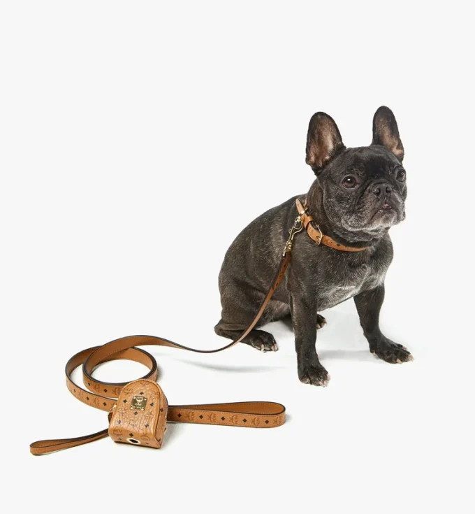 Portasacchetti per animali da polso in pelle con stampa Monogram