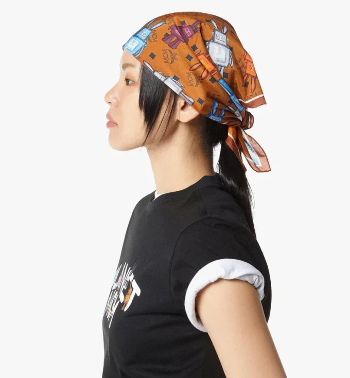 Sciarpa bandana con stampa Monogram Rabot
