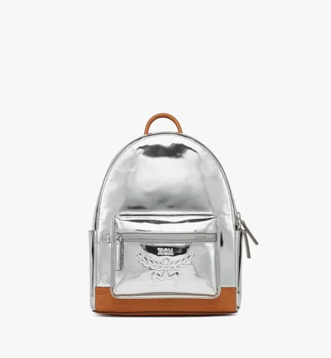 Stark Backpack in pelle metallizzata a specchio