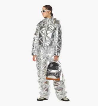Stark Backpack in pelle metallizzata a specchio