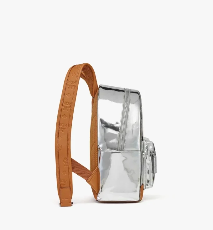 Stark Backpack in pelle metallizzata a specchio