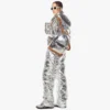 Stark Backpack in pelle metallizzata a specchio