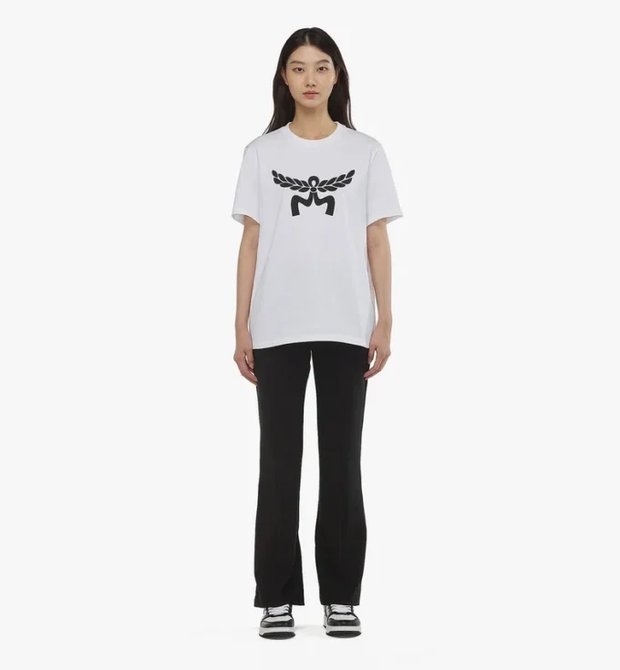 T-shirt con stampa del logo Laurel in cotone biologico T-shirt con stampa del logo Laurel in cotone biologico