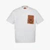 T-shirt con tasca patch monogramma in cotone biologico