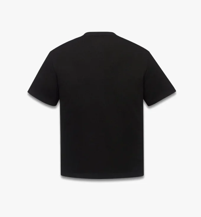 T-shirt con tasca patch monogramma in cotone biologico