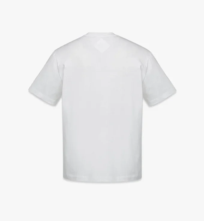 T-shirt con tasca patch monogramma in cotone biologico