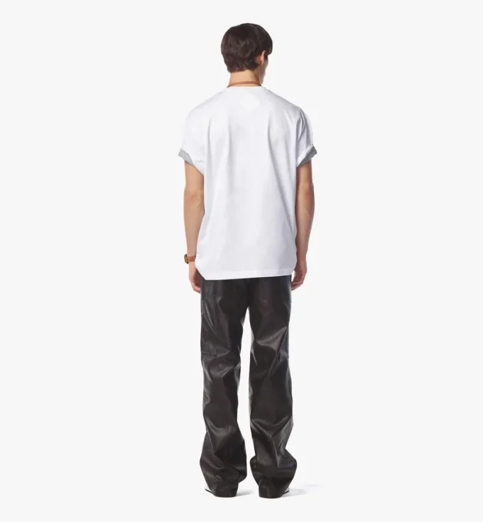 T-shirt con tasca patch monogramma in cotone biologico