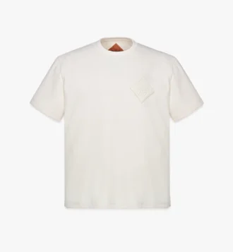 T-shirt in bouclé con toppa con logo
