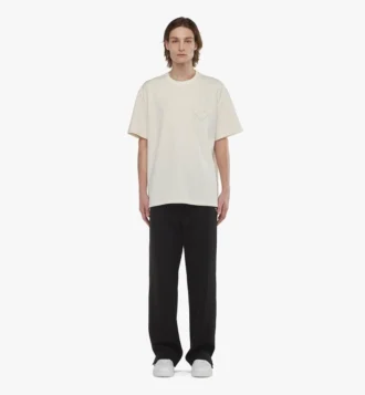 T-shirt in bouclé con toppa con logo