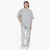 T-shirt in ponte con monogramma in cristallo