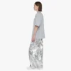 T-shirt in ponte con monogramma in cristallo