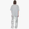 T-shirt in ponte con monogramma in cristallo